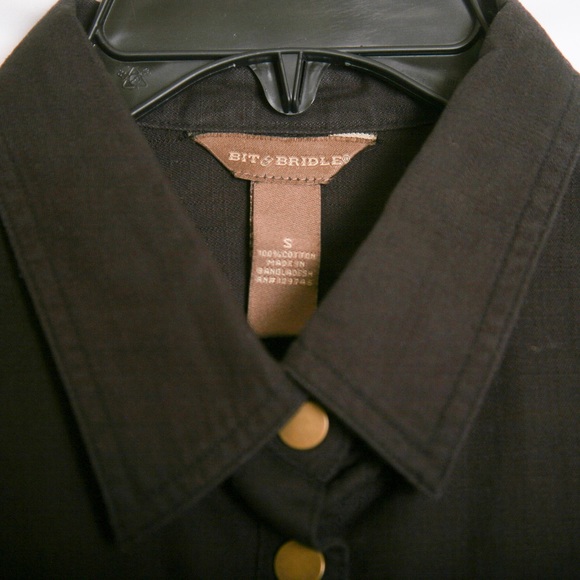 Bit & Bridle Snap NWT Button-up Black - Picture 2 of 6